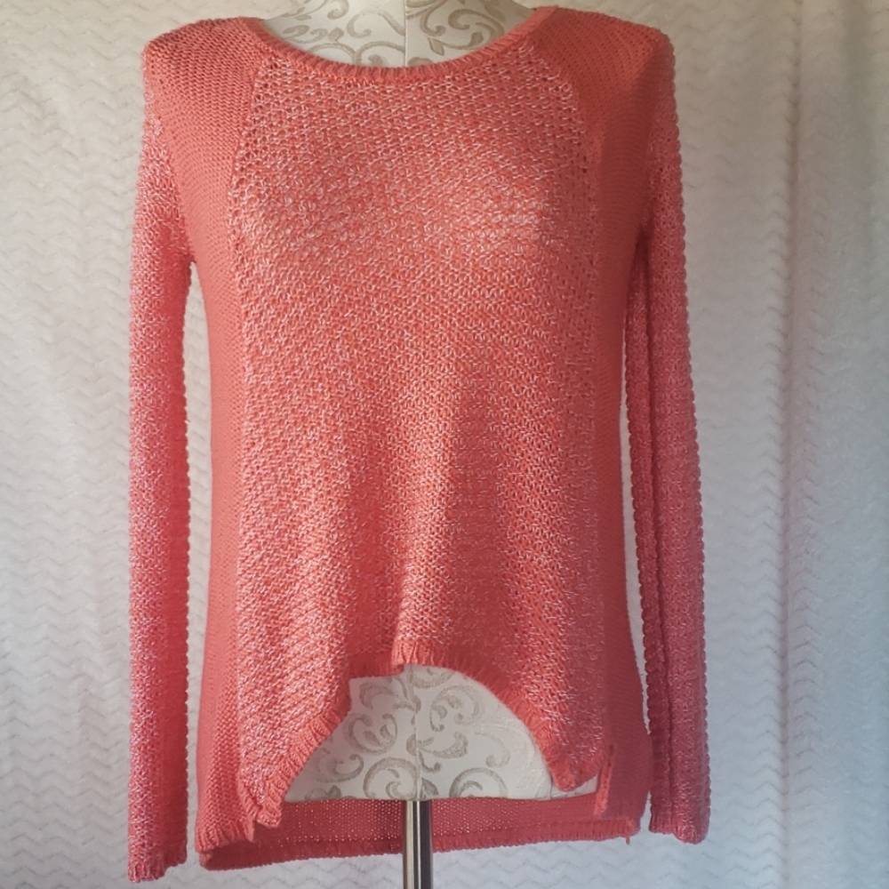 HOST PICK Quinn petite Coral color high/low sweater
